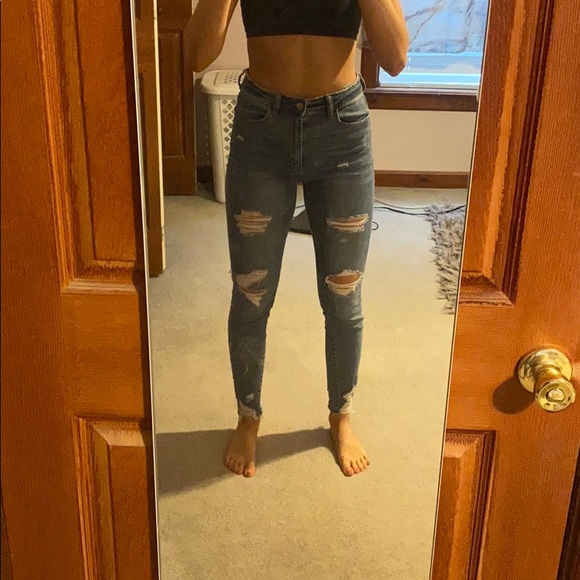 American Eagle High Waisted Distressed Jeans - Picture 1 of 2